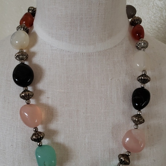 Women's necklace semi precious stones new - Picture 4 of 5